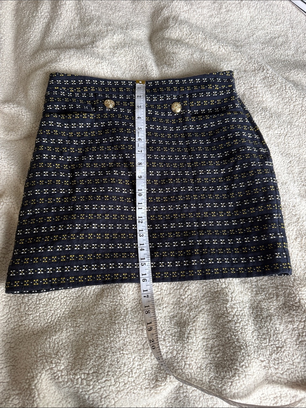 Outback Red Navy Mini Skirt with Gold Accent Buttons